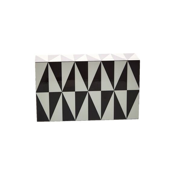 Jonathan Adler Medium Op Art Lacquer Box Black